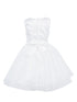 Girls Lala & Erina White Satin Tulle Sequin Patch Flower Girl Dress 2-12 SophiasStyle.com back